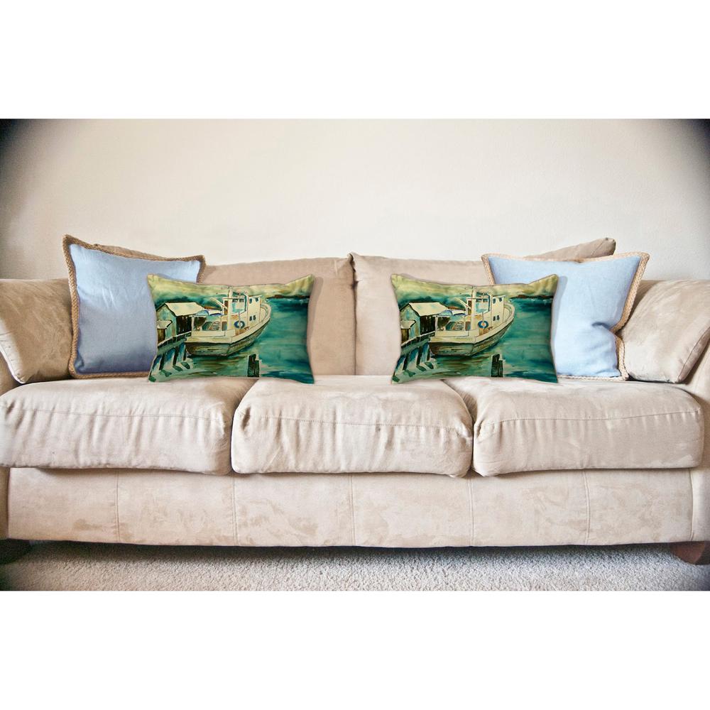Oyster Boat Large Indoor/Outdoor Pillow 16x20. Picture 3
