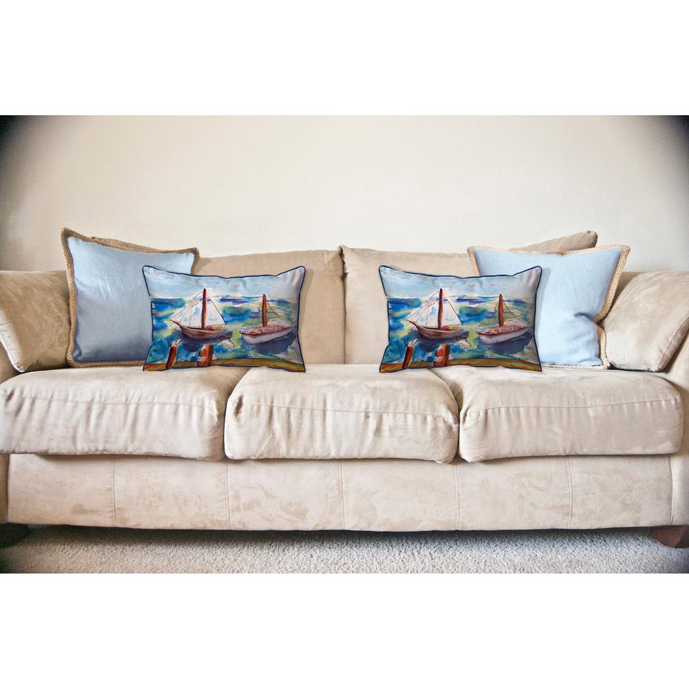 Two Sailboats Large Indoor/Outdoor Pillow 16x20. Picture 3