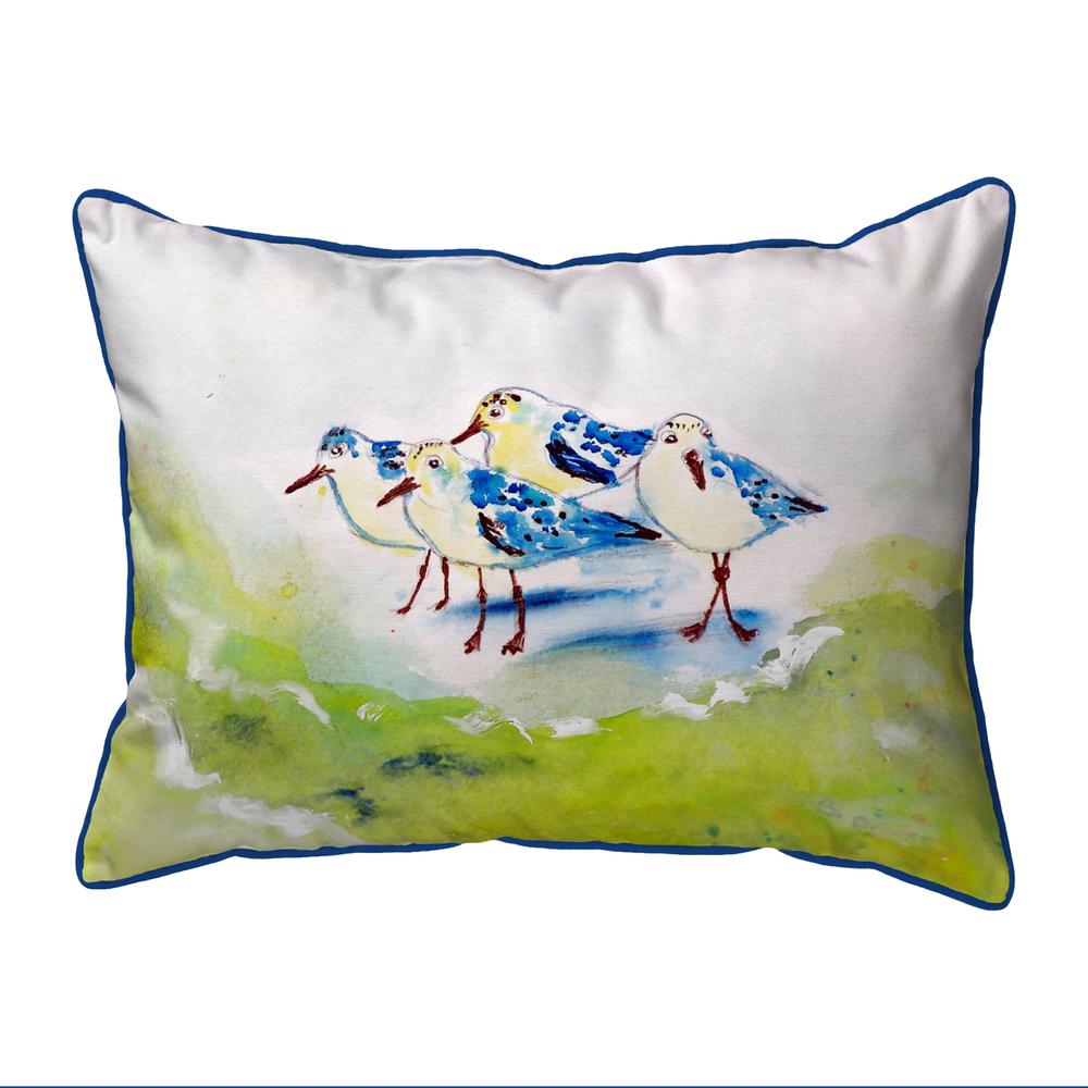 Green Sanderlings Large Indoor/Outdoor Pillow 16x20. Picture 1