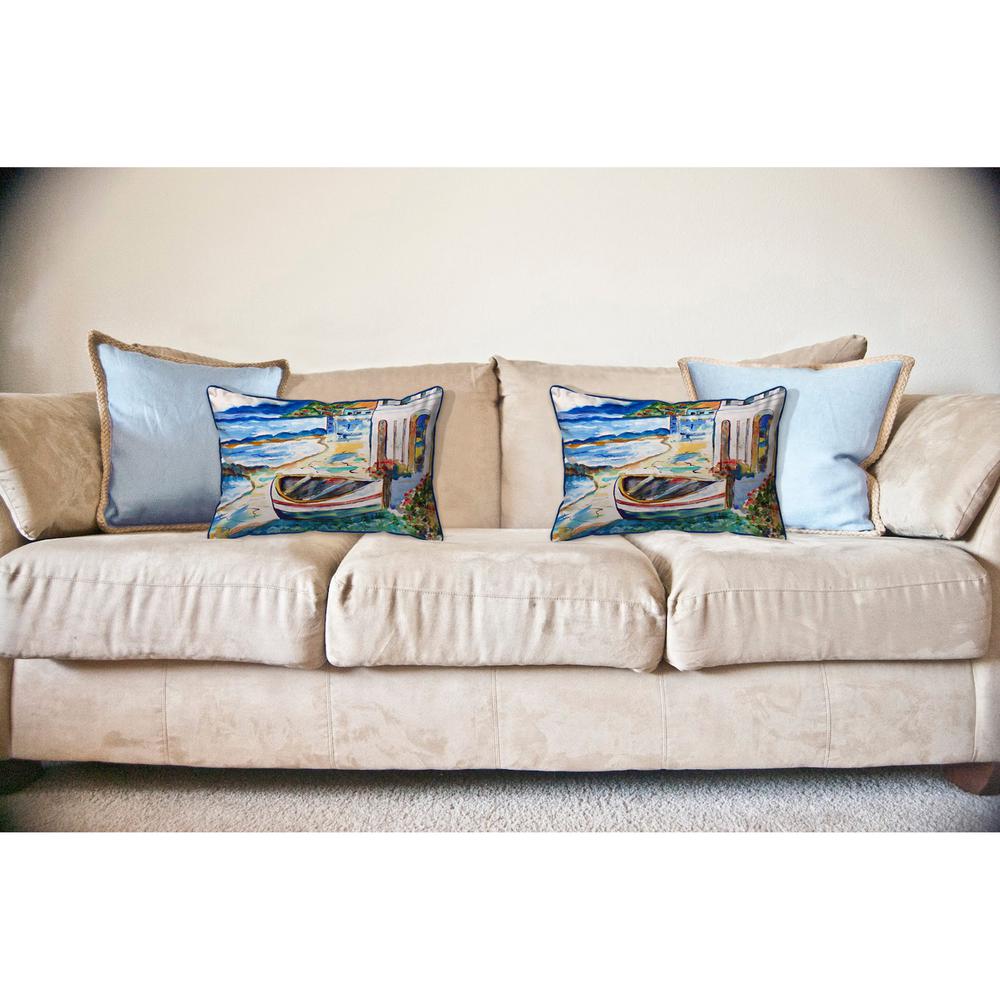 Sicilian Shore Large Indoor/Outdoor Pillow 16x20. Picture 3