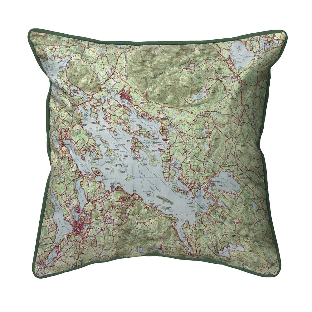 Lake Winnipesaukee, NH Nautical Map Large Corded Indoor/Outdoor Pillow 18x18. Picture 1