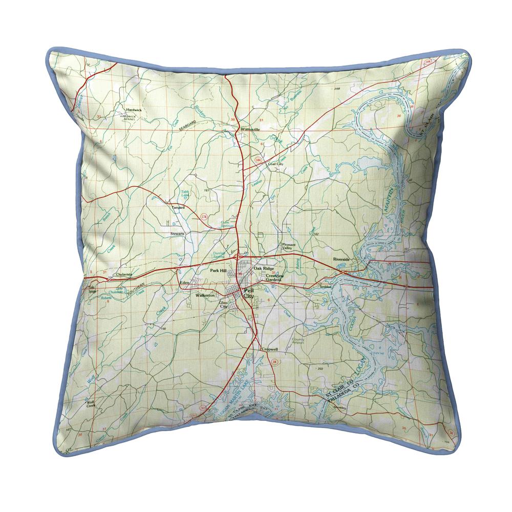 Logan Martin Lake, AL Nautical Map Large Corded Indoor/Outdoor Pillow 18x18. Picture 1