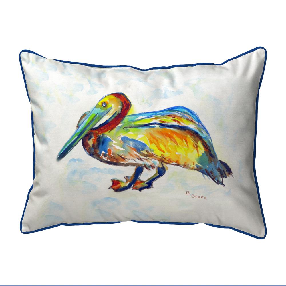 Gertrude Pelican Large Indoor/Outdoor Pillow 16x20. Picture 1