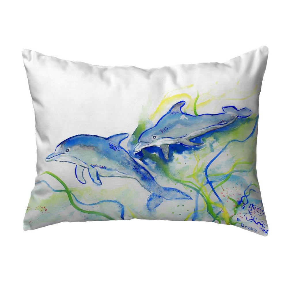 Betsy's Dolphins Small No-Cord Pillow 11x14. Picture 1