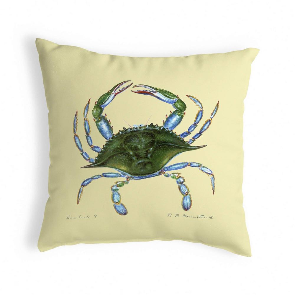 Blue Crab - Female Small No-Cord Pillow 12x12. Picture 1