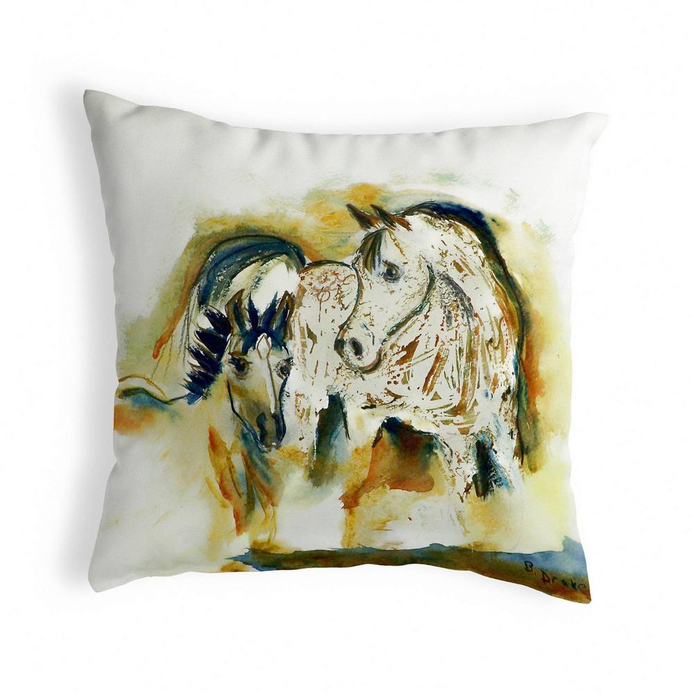 Mare & Colt Small No-Cord Pillow 12x12. Picture 1