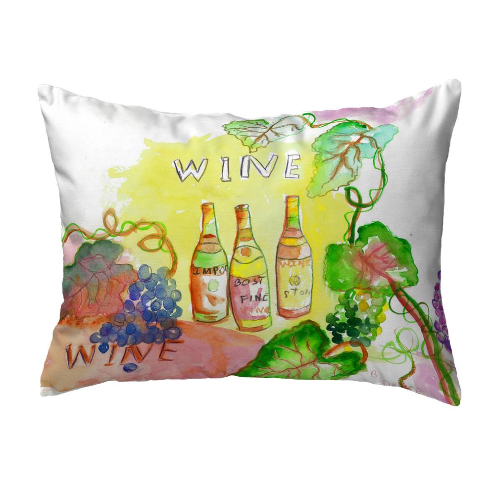 Wine Bottles Small No-Cord Pillow 11x14. Picture 1