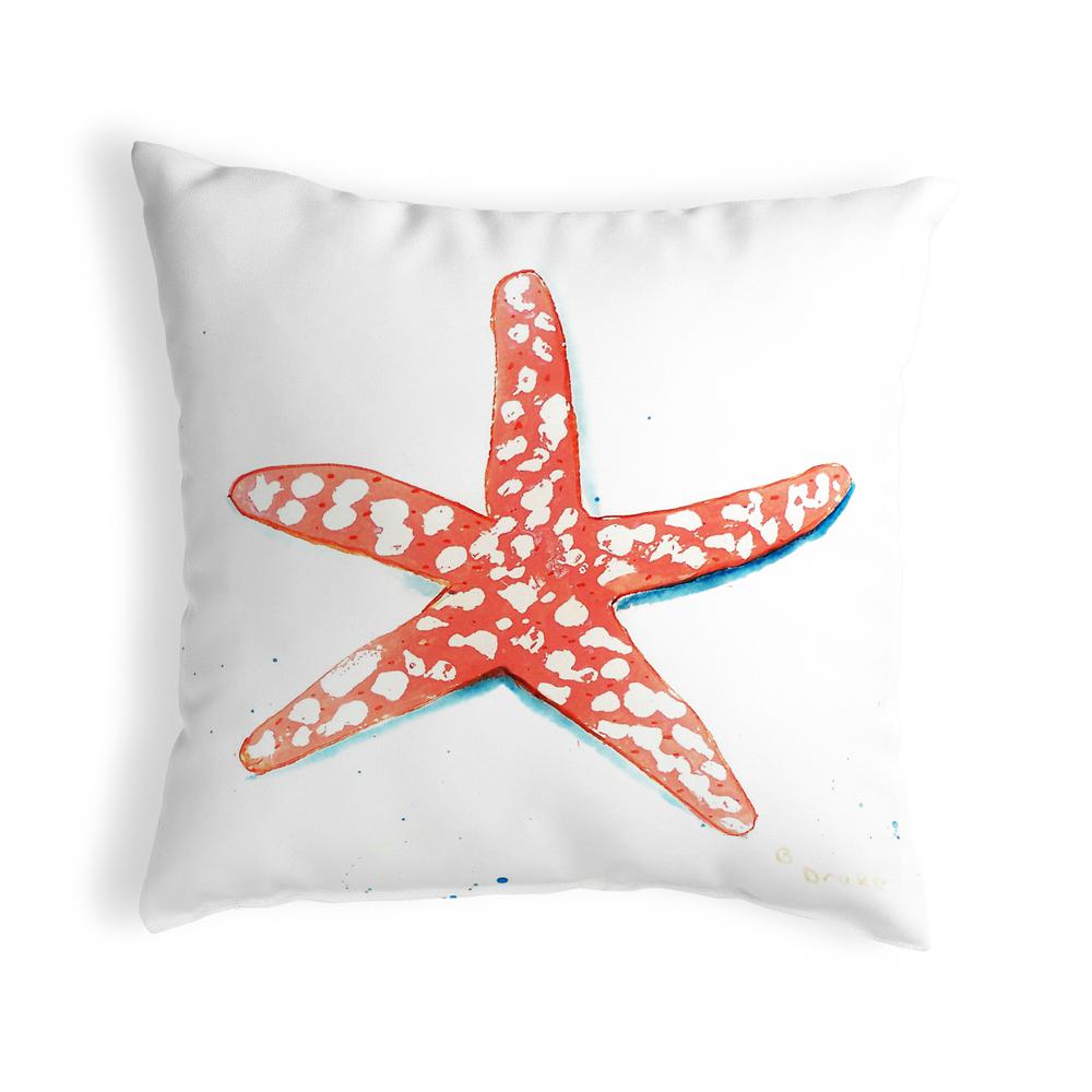Coral Starfish Small No-Cord Pillow 12x12. Picture 1