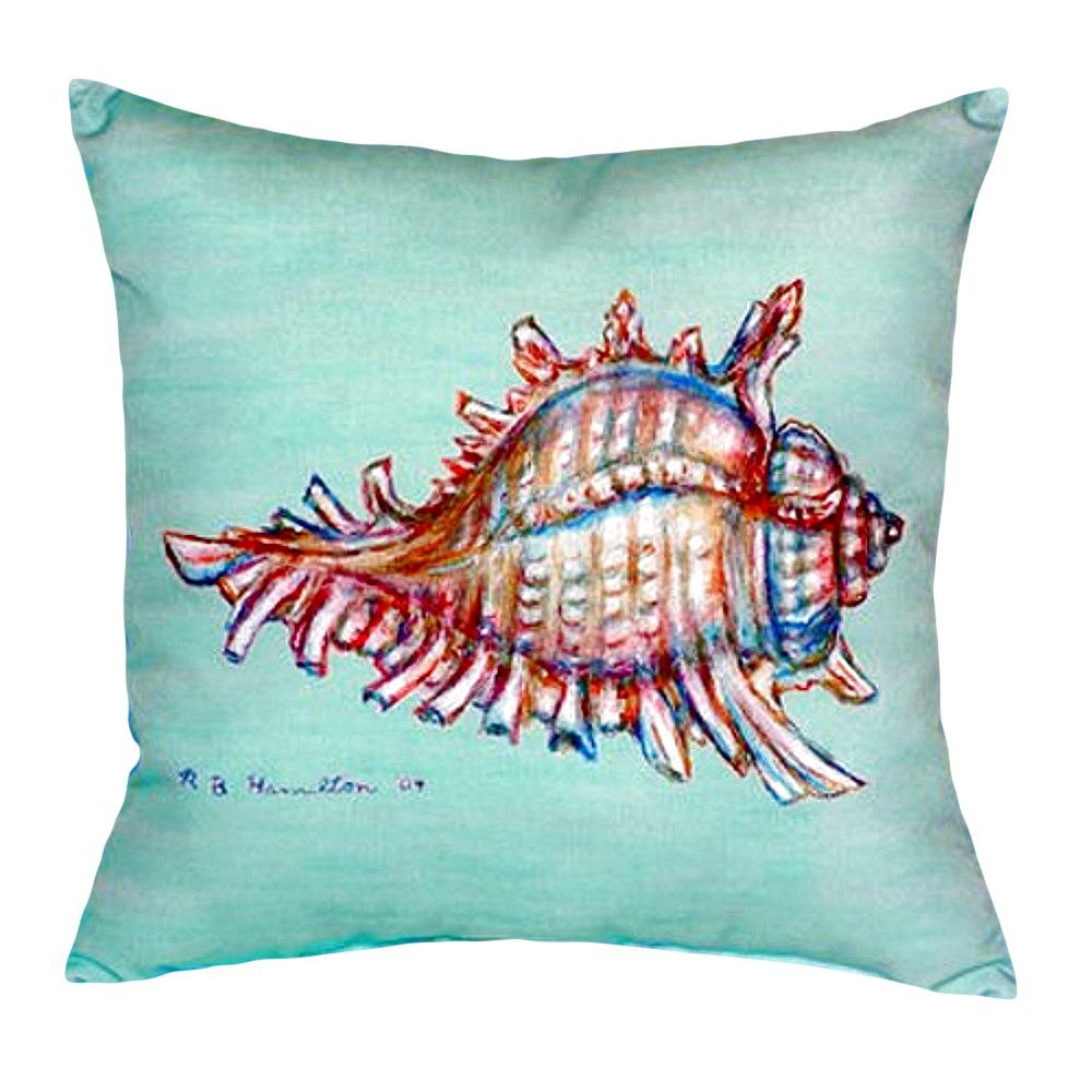 Conch - Teal Small No-Cord Pillow 12x12. Picture 1