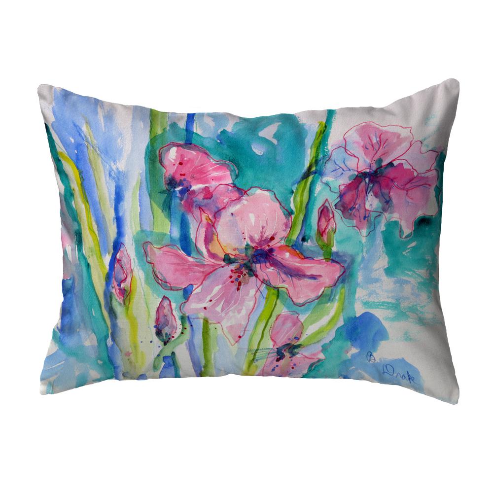 Pink Iris Noncorded Indoor/Outdoor Pillow 11x14. Picture 1
