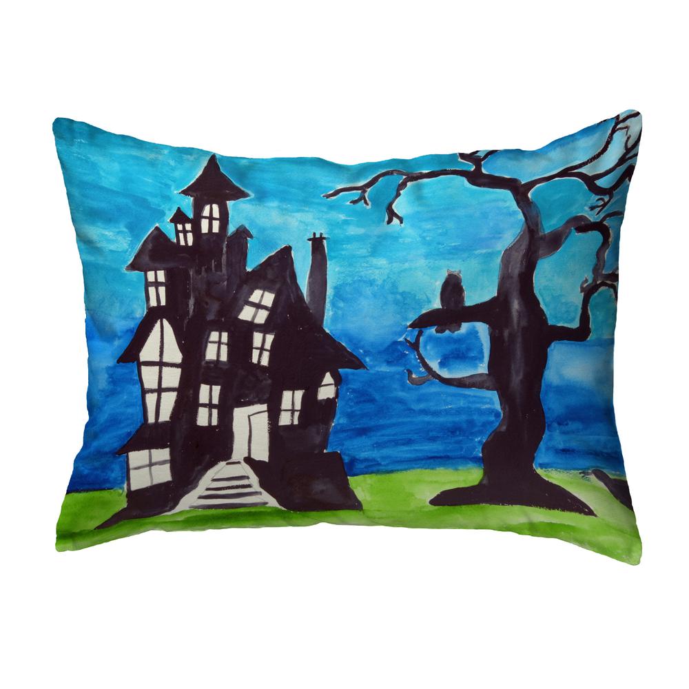 Haunted House Noncorded Indoor/Outdoor Pillow 11x14. Picture 1