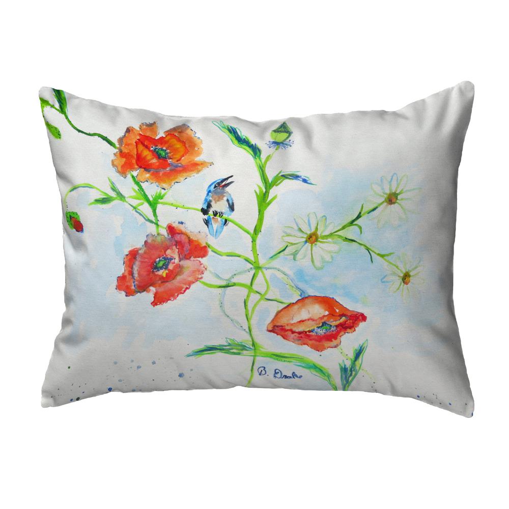 Poppies & Daisies Noncorded Indoor/Outdoor Pillow 11x14. Picture 1