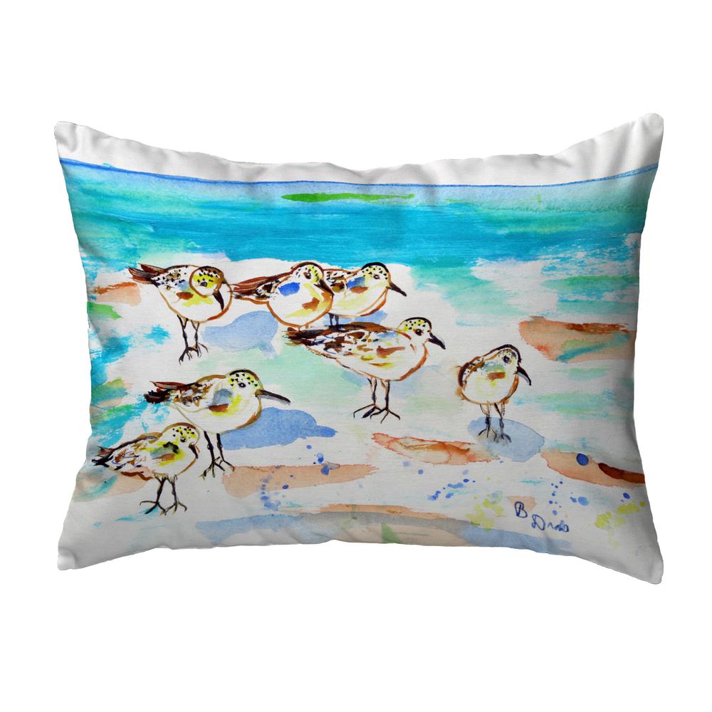 Seven Sanderlings Noncorded Indoor/Outdoor Pillow 11x14. Picture 1
