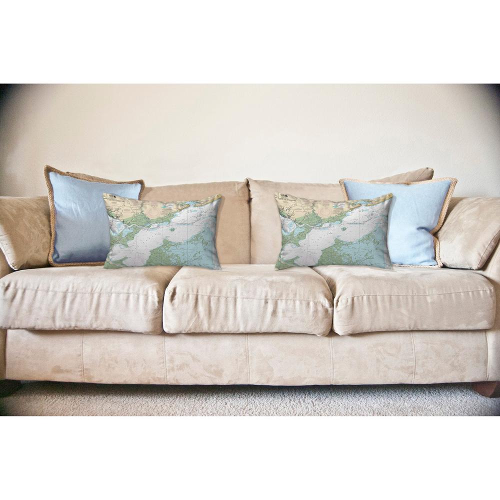 Lake Borgne and Approaches, LA Nautical Map Noncorded Indoor/Outdoor Pillow 11x14. Picture 2