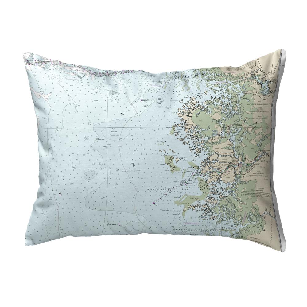 Crystal River, FL Nautical Map Noncorded Indoor/Outdoor Pillow 11x14. Picture 1