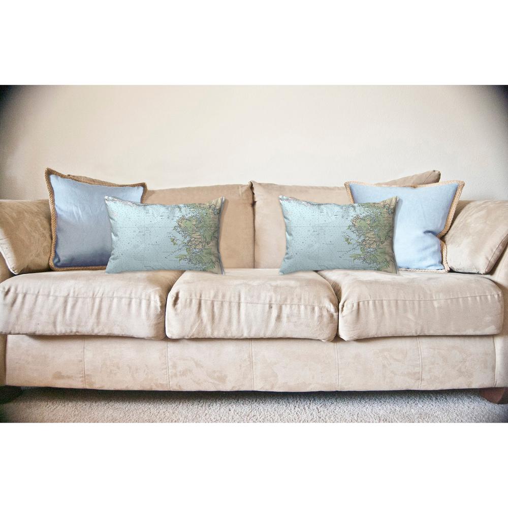 Crystal River, FL Nautical Map Noncorded Indoor/Outdoor Pillow 11x14. Picture 2
