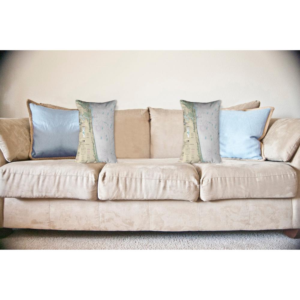 Amelia Island to Saint Augustine, FL Nautical Map Noncorded Indoor/Outdoor Pillow 11x14. Picture 2