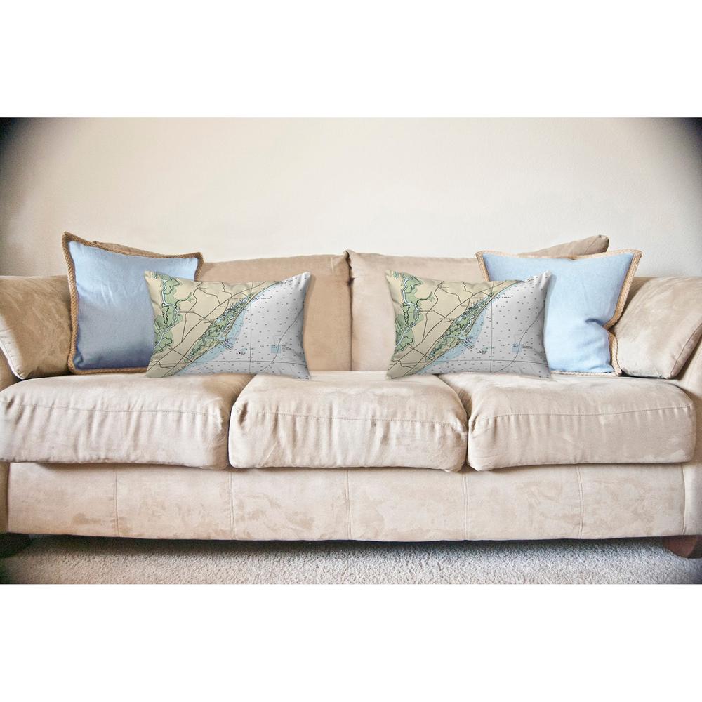 Murells Inlet, SC Nautical Map Noncorded Indoor/Outdoor Pillow 11x14. Picture 2