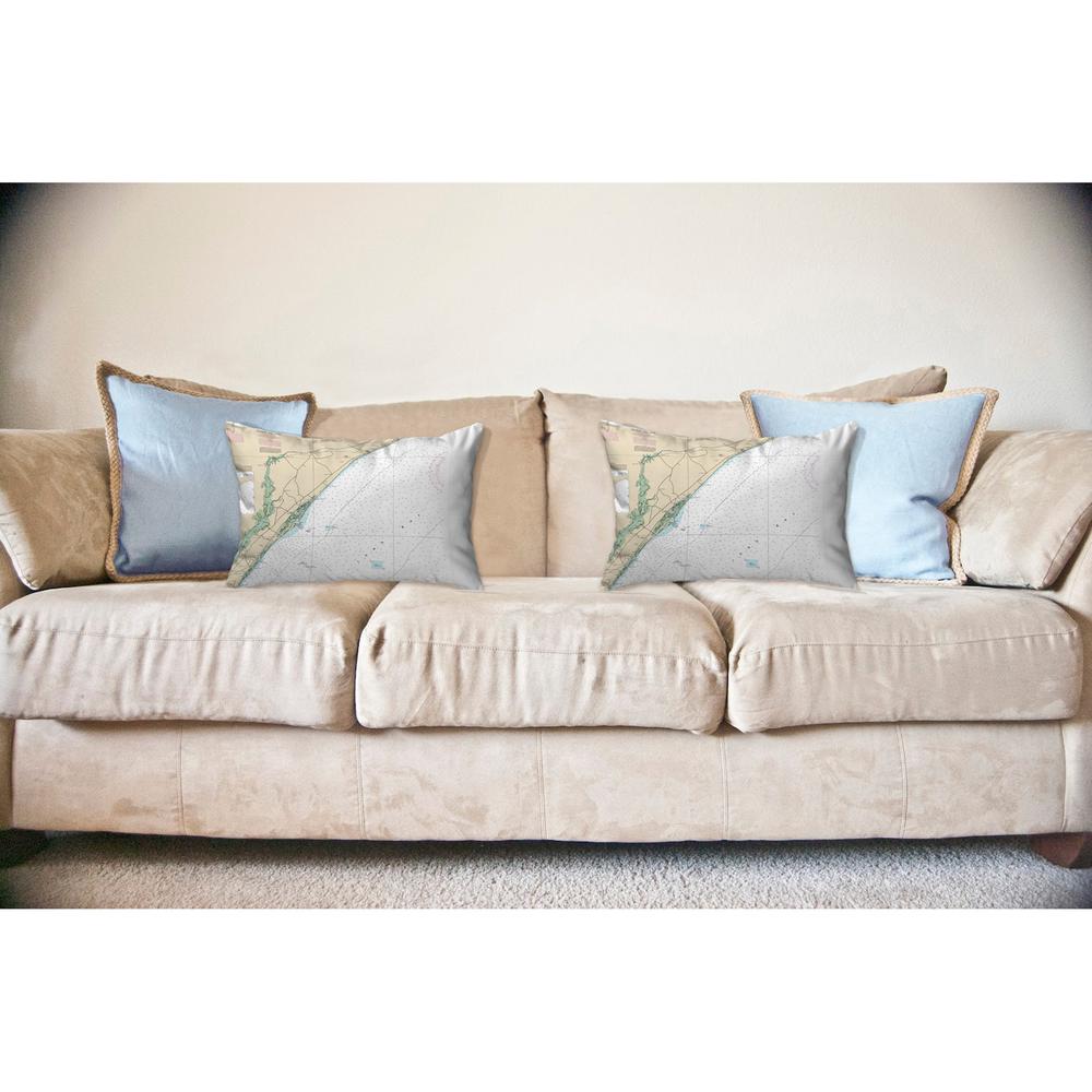 Pawleys Island, SC Nautical Map Noncorded Indoor/Outdoor Pillow 11x14. Picture 2