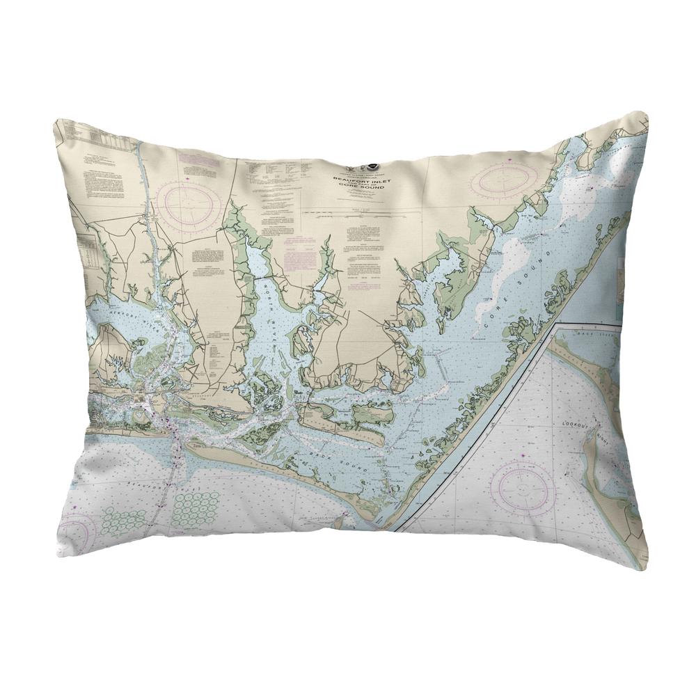 Beaufort Inlet and Part of Core Sound, NC Nautical Map Noncorded Indoor/Outdoor Pillow 11x14. Picture 1