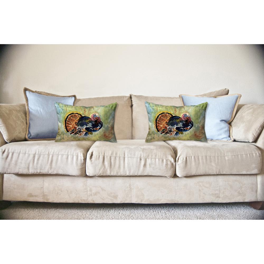Colorful Turkey 11x14 Small No Cord Pillow. Picture 2