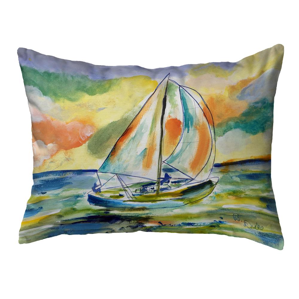 Orange Sailboat Small Noncorded Pillow 11x14. Picture 1