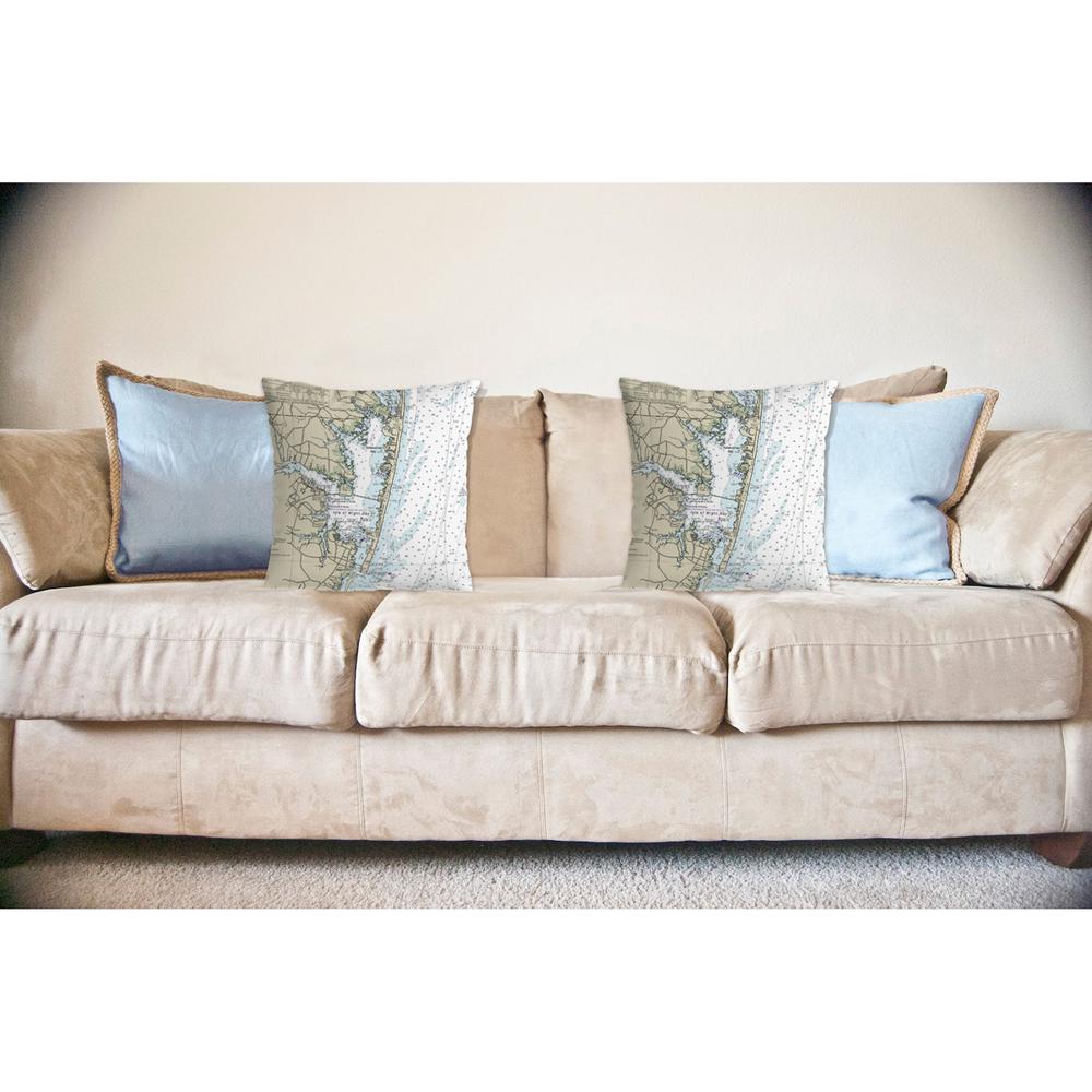 Fenwick Island to Chincoteague Inlet, VA Nautical Map Noncorded Indoor/Outdoor Pillow 12x12. Picture 2