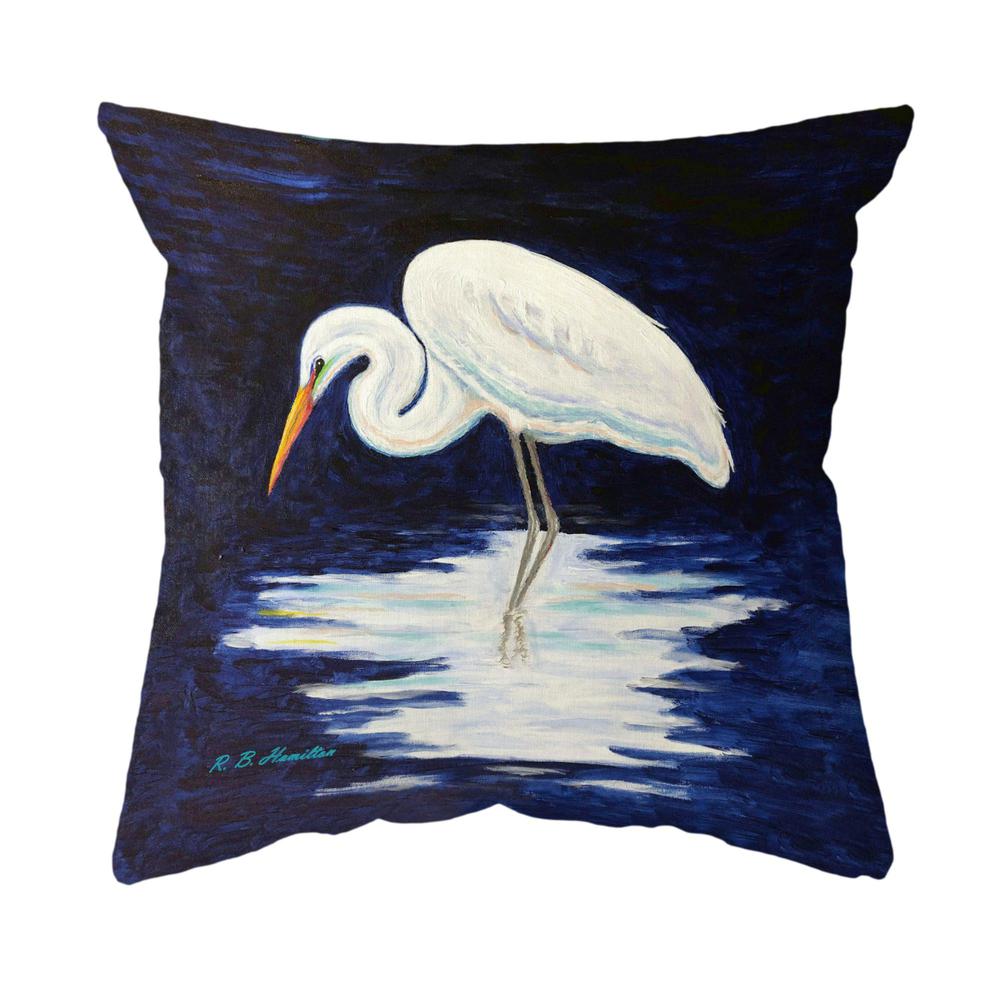 Reflecting Egret Small Noncorded Indoor/Outdoor Pillow 12x12. Picture 1