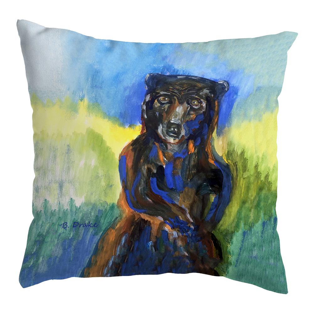 Dancing Bear Small Noncorded Pillow 12x12. Picture 1