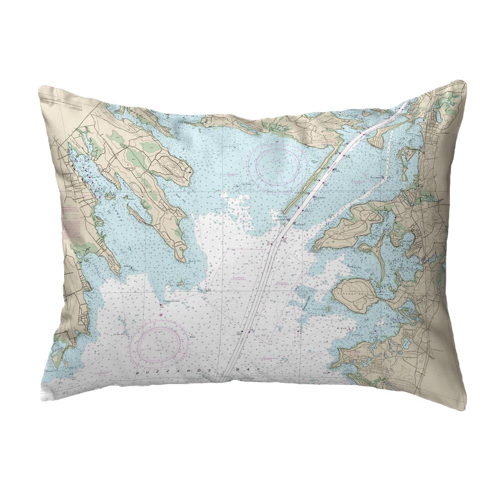 Cape Cod, MA Nautical Map Noncorded Indoor/Outdoor Pillow 11x14. Picture 1