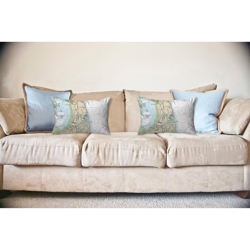 Cape Cod - Nauset Beach, MA Nautical Map Noncorded Indoor/Outdoor Pillow 11x14. Picture 2