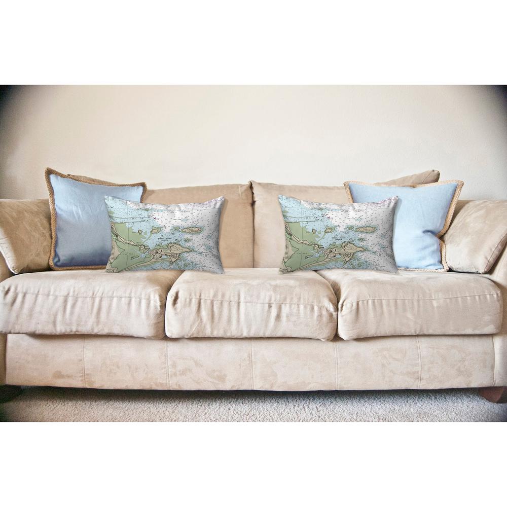 Biddleford Pool, ME Nautical Map Noncorded Indoor/Outdoor Pillow 11x14. Picture 2
