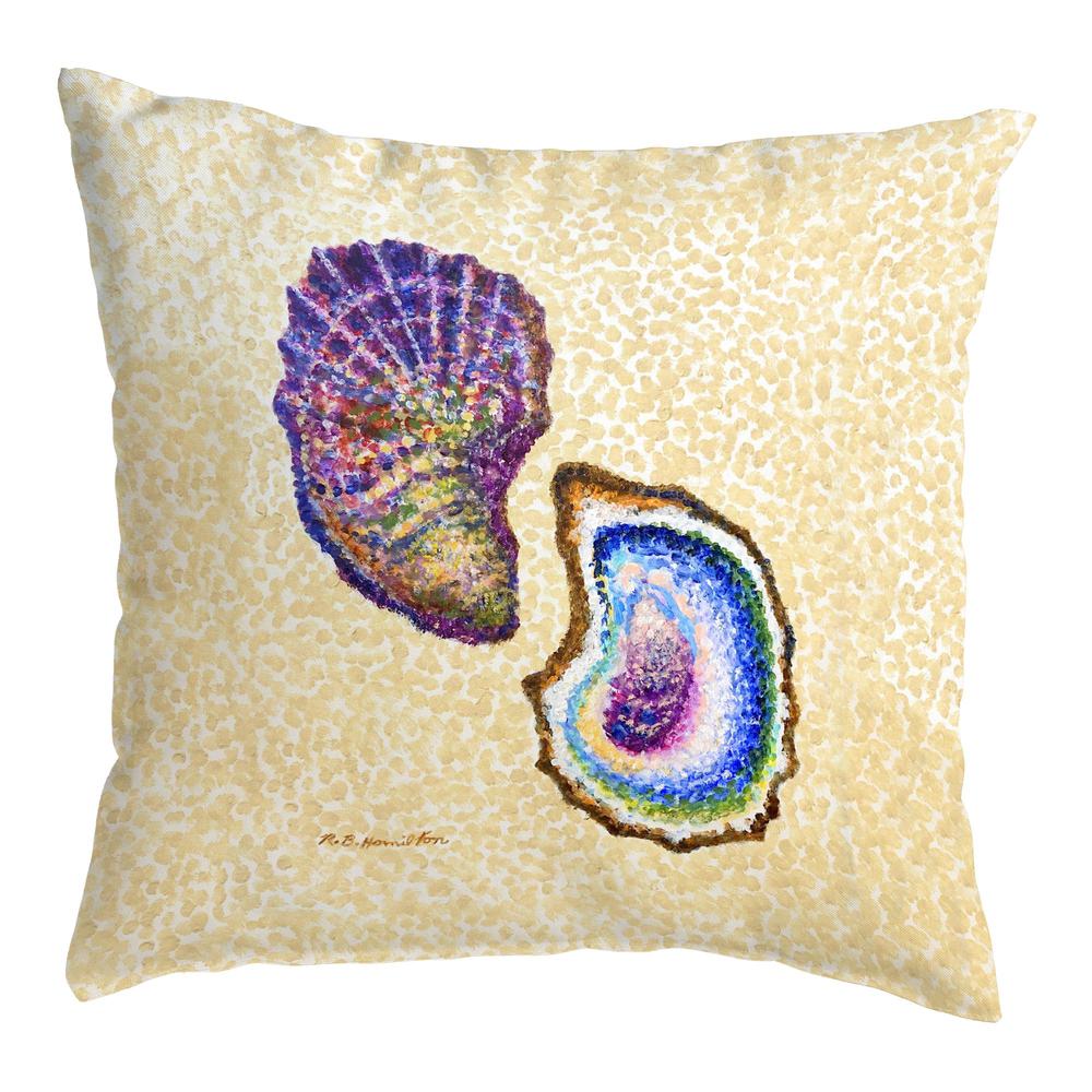 Two Oysters Small Noncorded Pillow 12x12. Picture 1