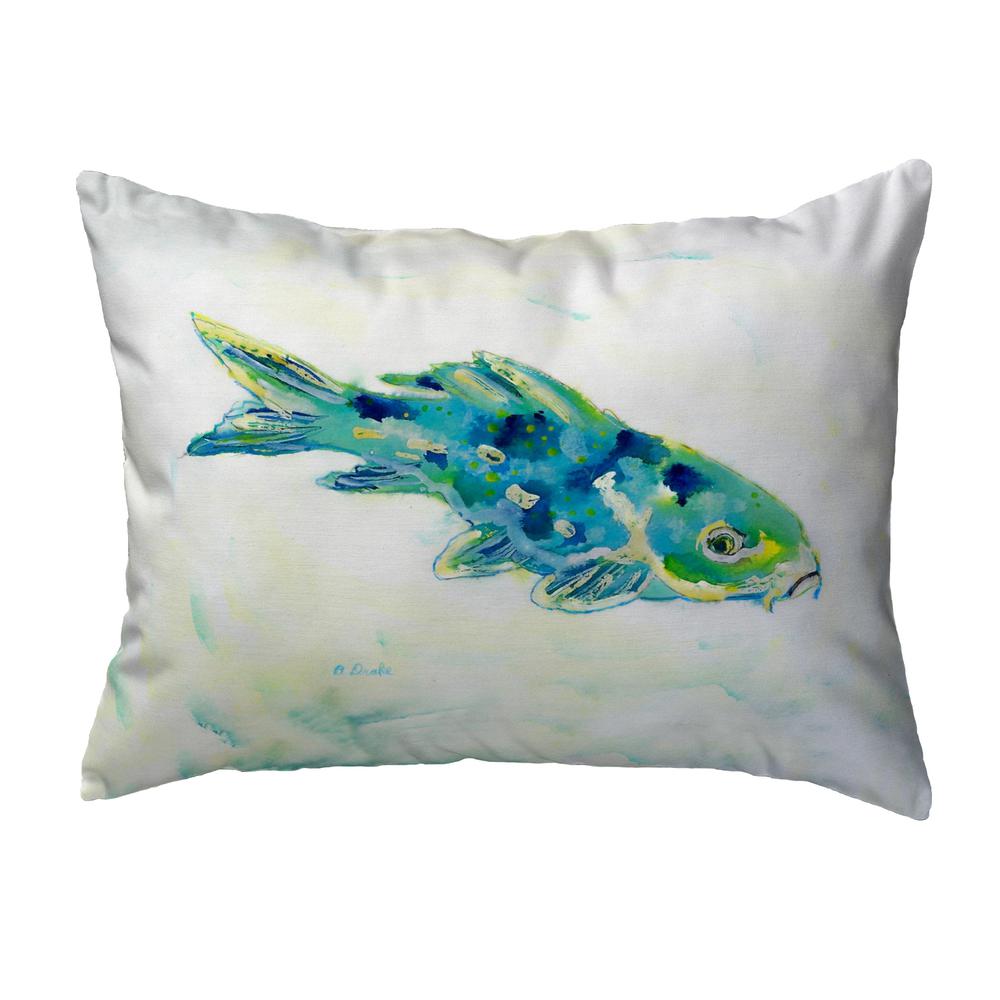 Blue Koi Small No-Cord Pillow 11x14. Picture 1