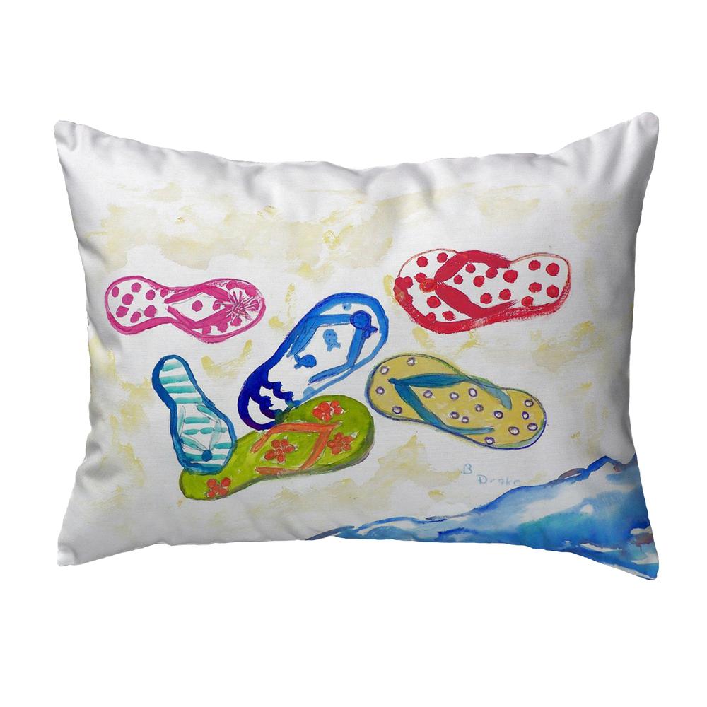 Six Flip Flops Small No-Cord Pillow 12x12. Picture 1