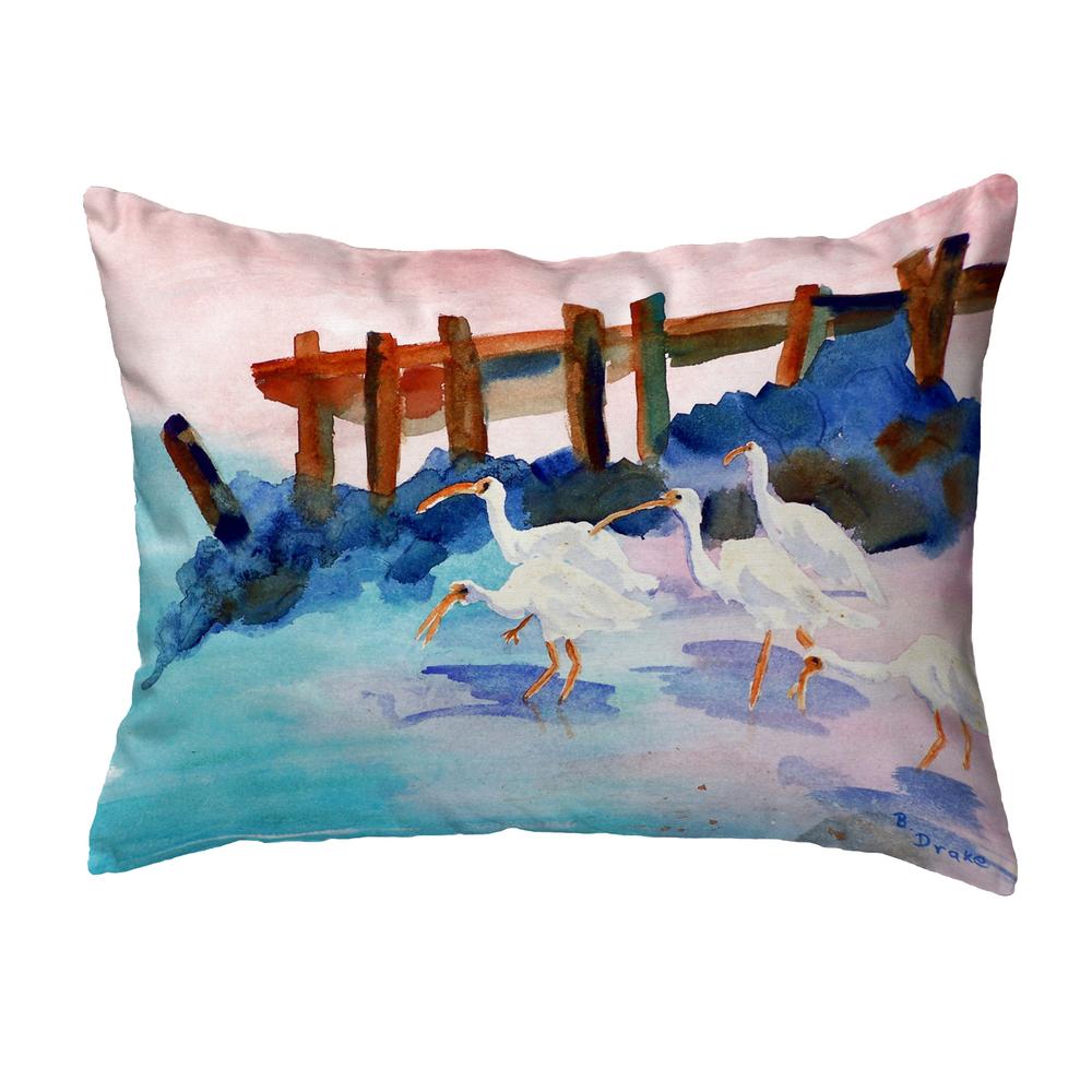 White Ibises Small No-Cord Pillow 11x14. Picture 1