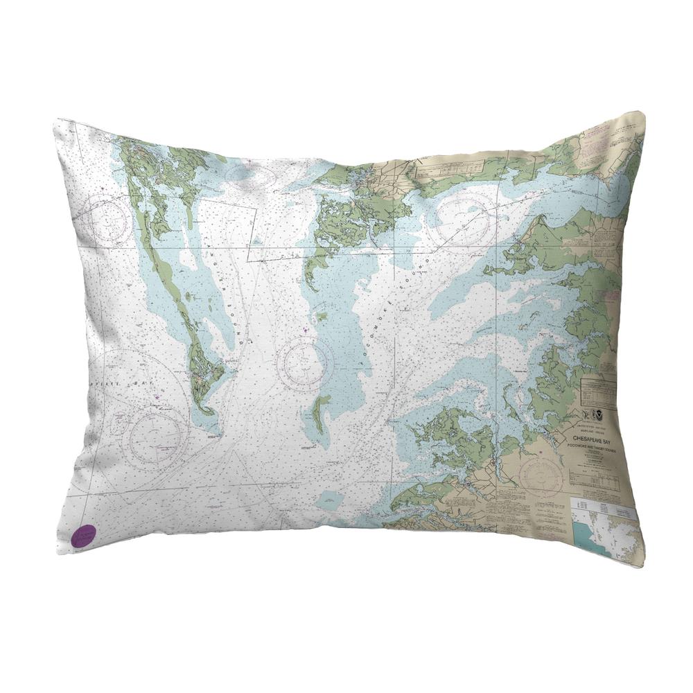 Chesapeake Bay - Pocomoke and Tangier Sounds, VA Nautical Map Noncorded Indoor/Outdoor Pillow 11x14. Picture 1