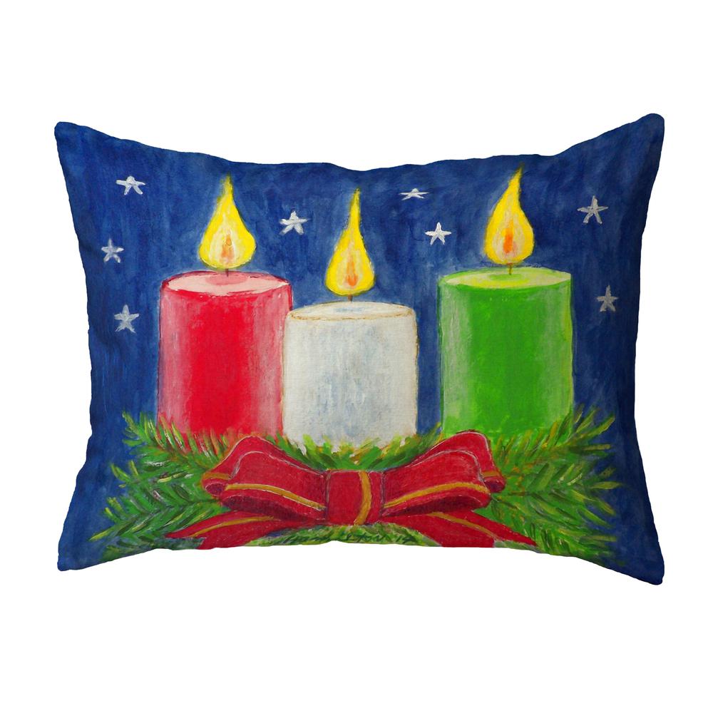 Christmas Candles Small No-Cord Pillow 11x14. Picture 1