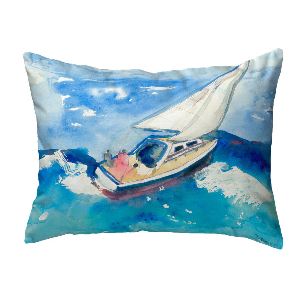 Sailboat Small No-Cord Pillow 11x14. Picture 1