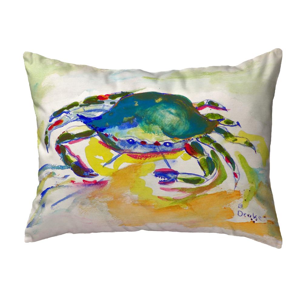 Green Crab Small No-Cord Pillow 11x14. Picture 1
