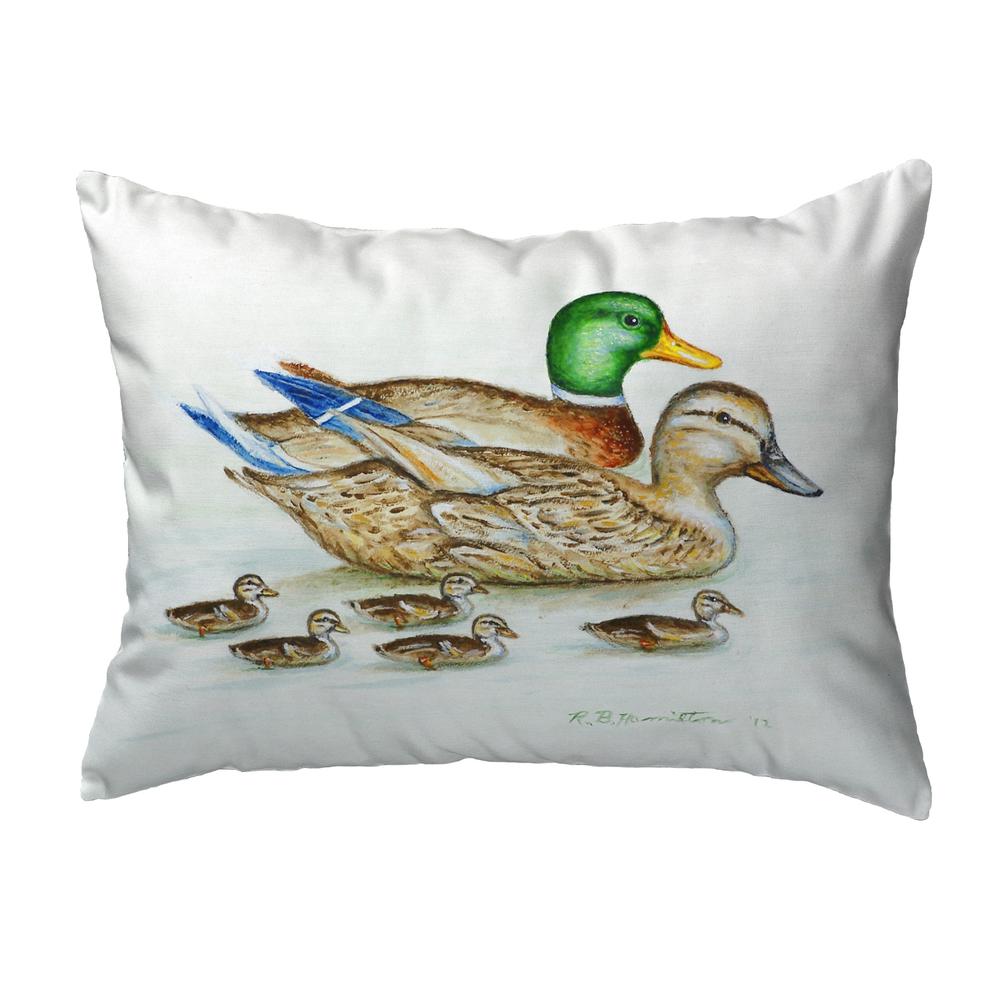 Mallard Family Small No-Cord Pillow 12x12. Picture 1