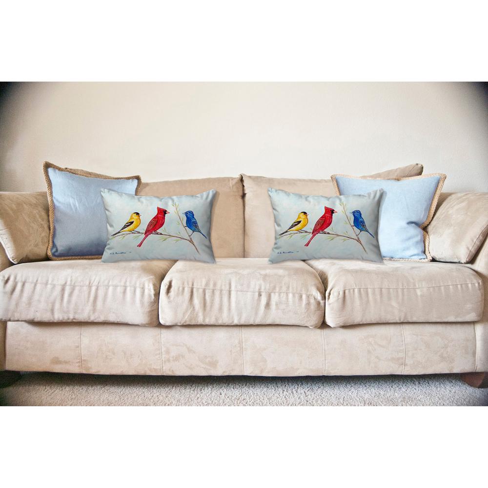 Three Birds Small No-Cord Pillow 11x14. Picture 1