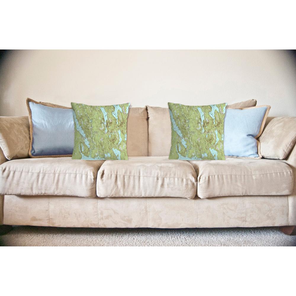 Casco and Sebago Lake, Me Nautical Map Noncorded Indoor/Outdoor Pillow 12x12. Picture 2