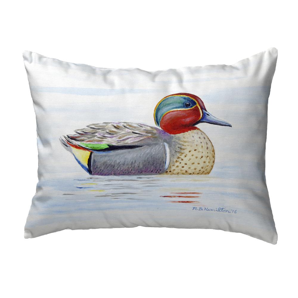 Green Wing Teal Small No-Cord Pillow 11x14. Picture 1