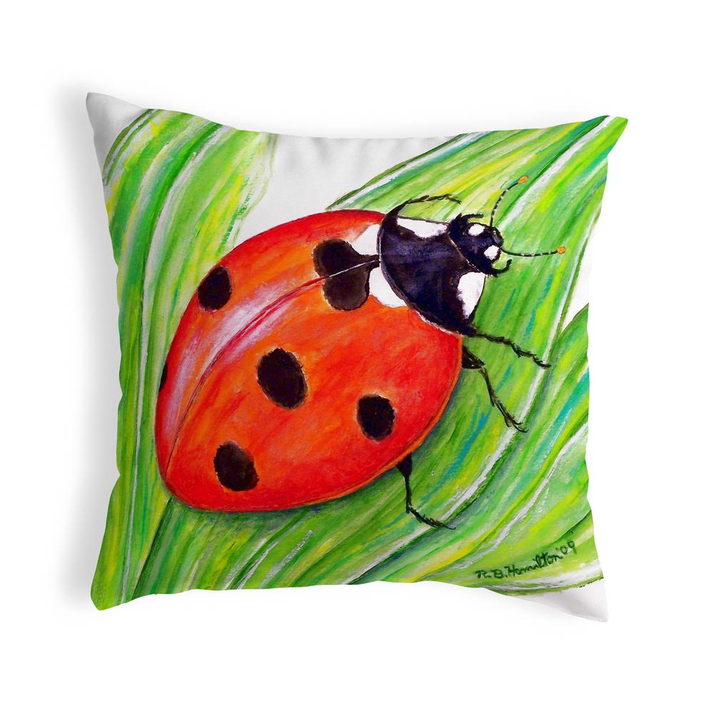Ladybug Small No-Cord Pillow 12x12. Picture 1