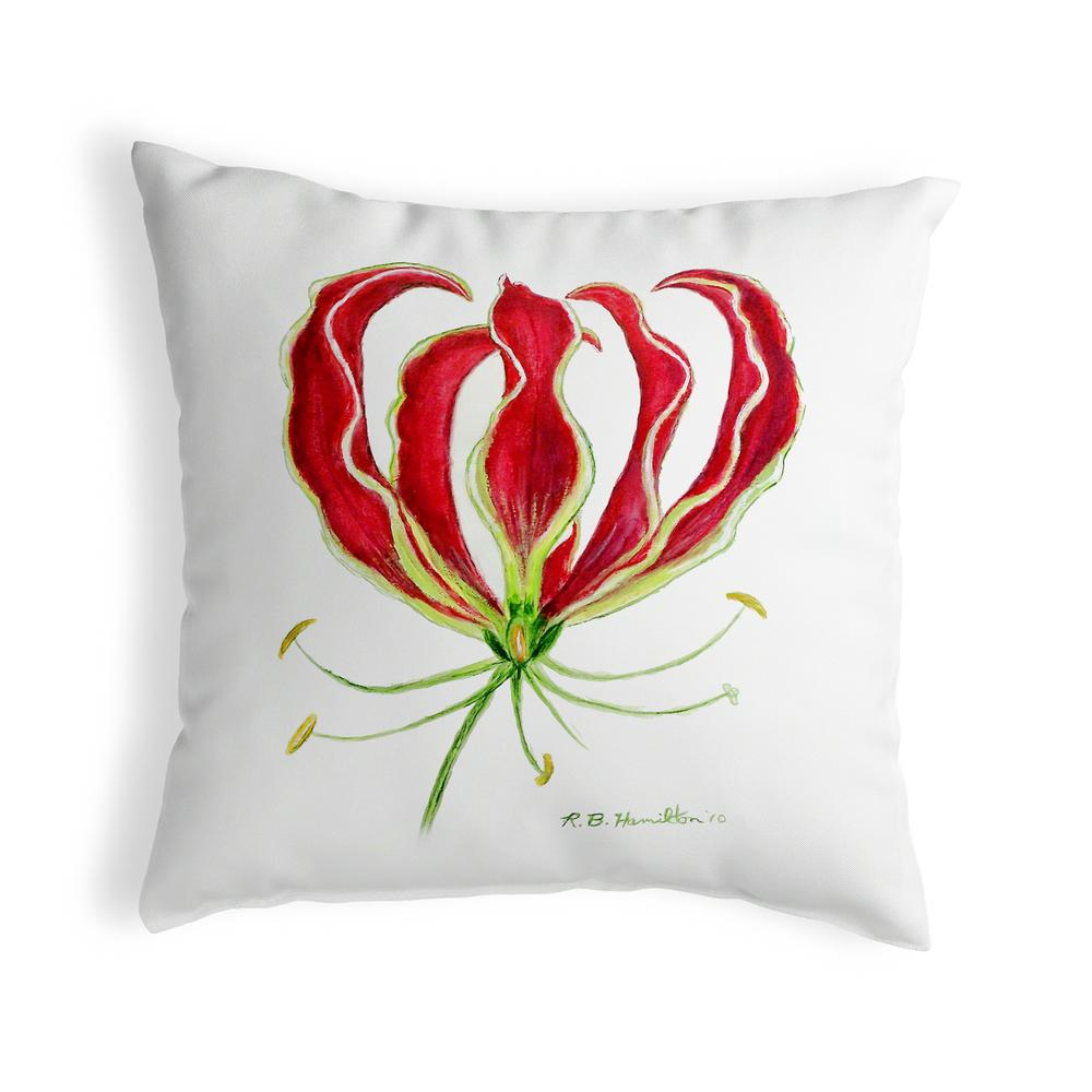 Pink Lily Small No-Cord Pillow 12x12. Picture 1