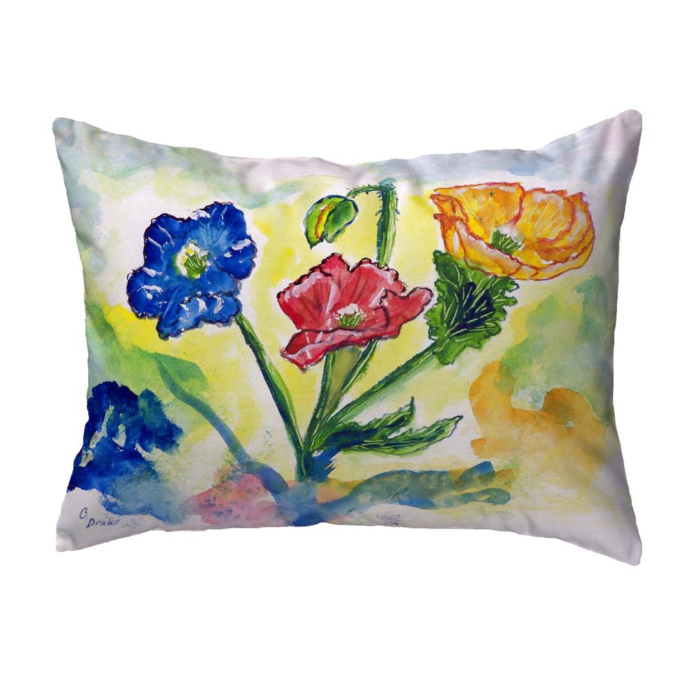 Bugs & Poppies Small No-Cord Pillow 11x14. Picture 1