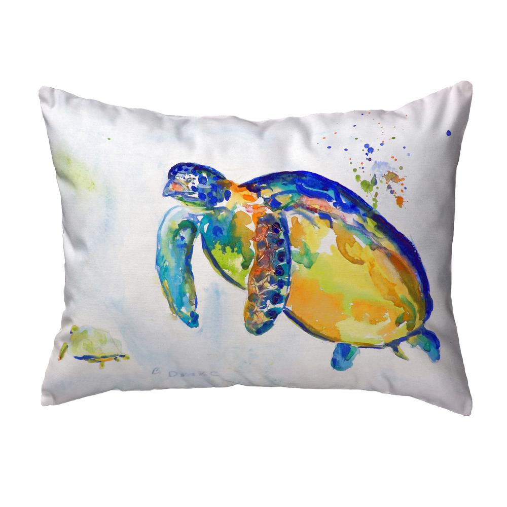Blue Sea Turtle II Small No-Cord Pillow 11x14. Picture 1