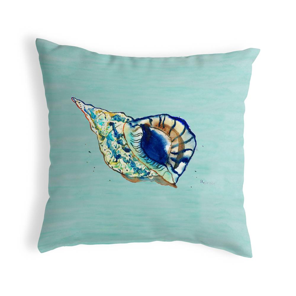 Betsy's Shell - Teal Small No-Cord Pillow 12x12. Picture 1