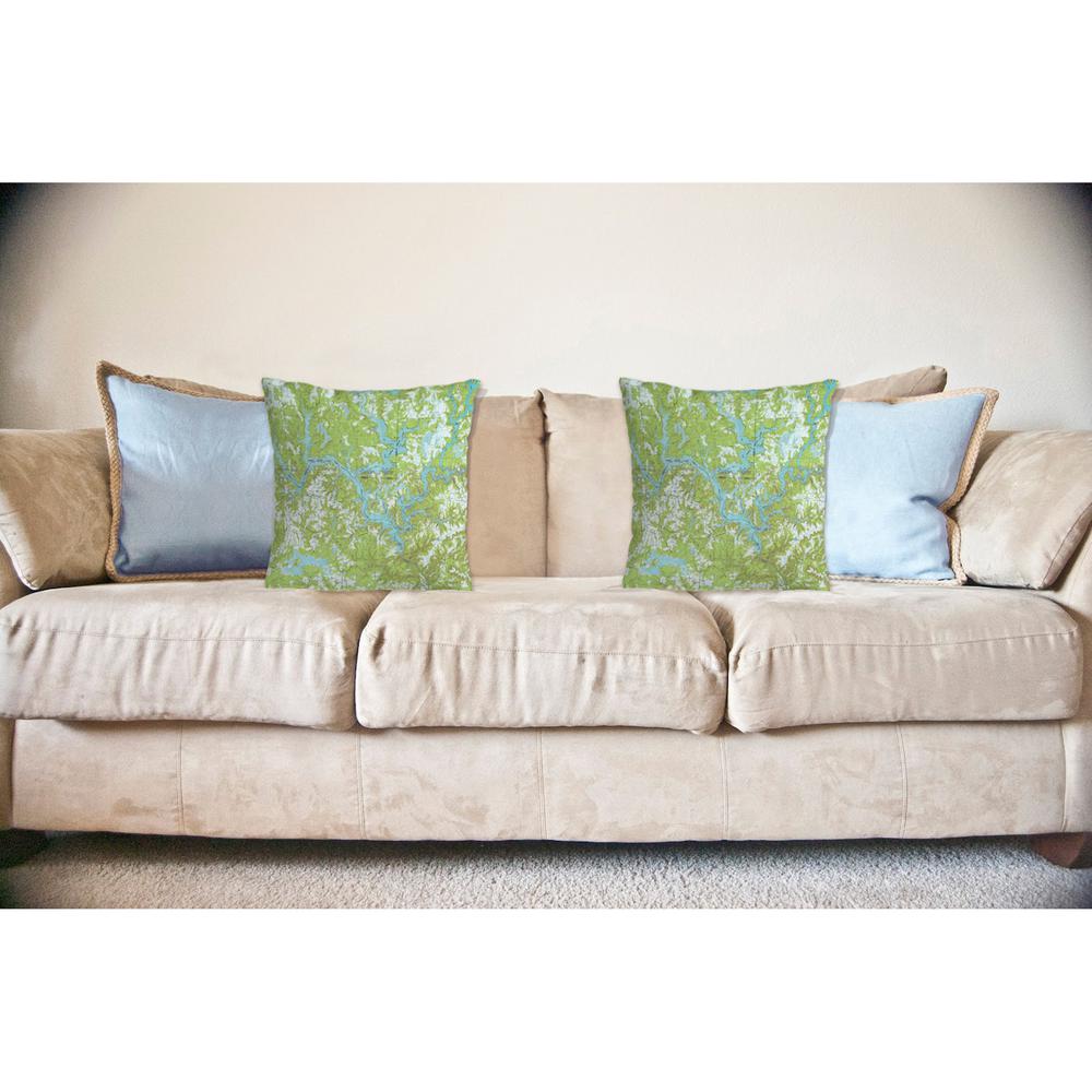 Lewis Smith Lake, AL Nautical Map Noncorded Indoor/Outdoor Pillow 12x12. Picture 2